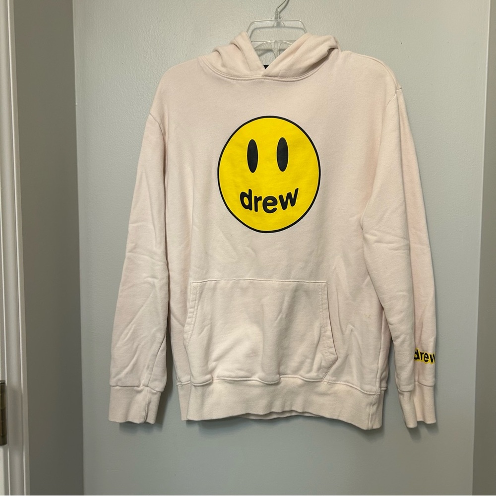 Drew House Mascot Hoodie Oversized L Cream Heavy Weight Cotton Sweatshirt Pocket